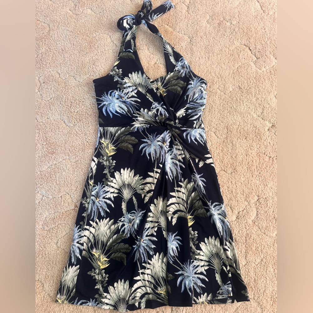 Tommy Bahama Navy Floral Twist-Front Mini Dress XS - Picture 9 of 9